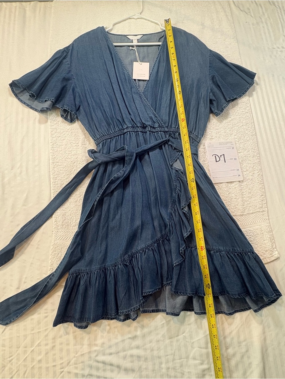 NWT LC Lauren Conrad Chambray Faux Wrap Dress Large